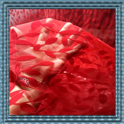 Fancy Net Polyester Mesh Fabric Flocking Fashion Tulle Fabric